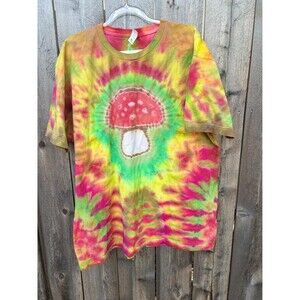 Handmade tie dye t-shirt Vintage look mushroom XL - in stock
